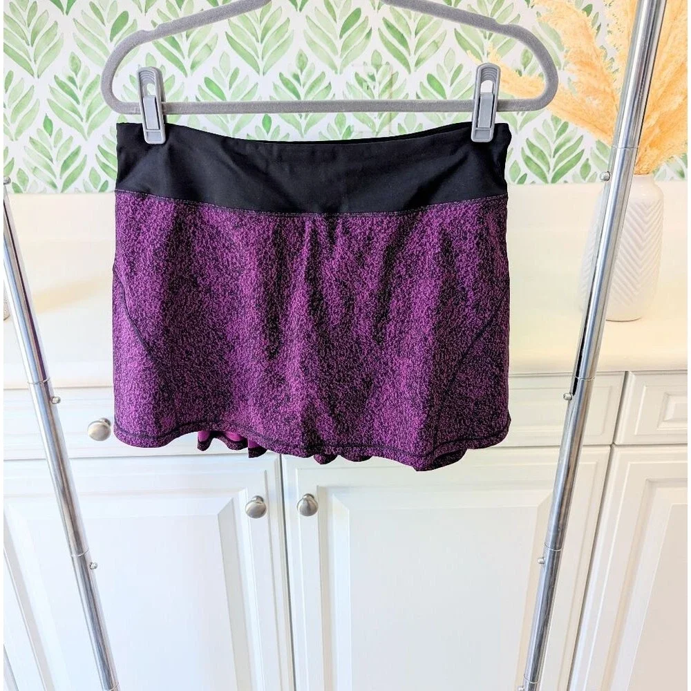 Lululemon Pace Rival Skirt Flashback Static Powdered Rose Violet 8 Tall Purple